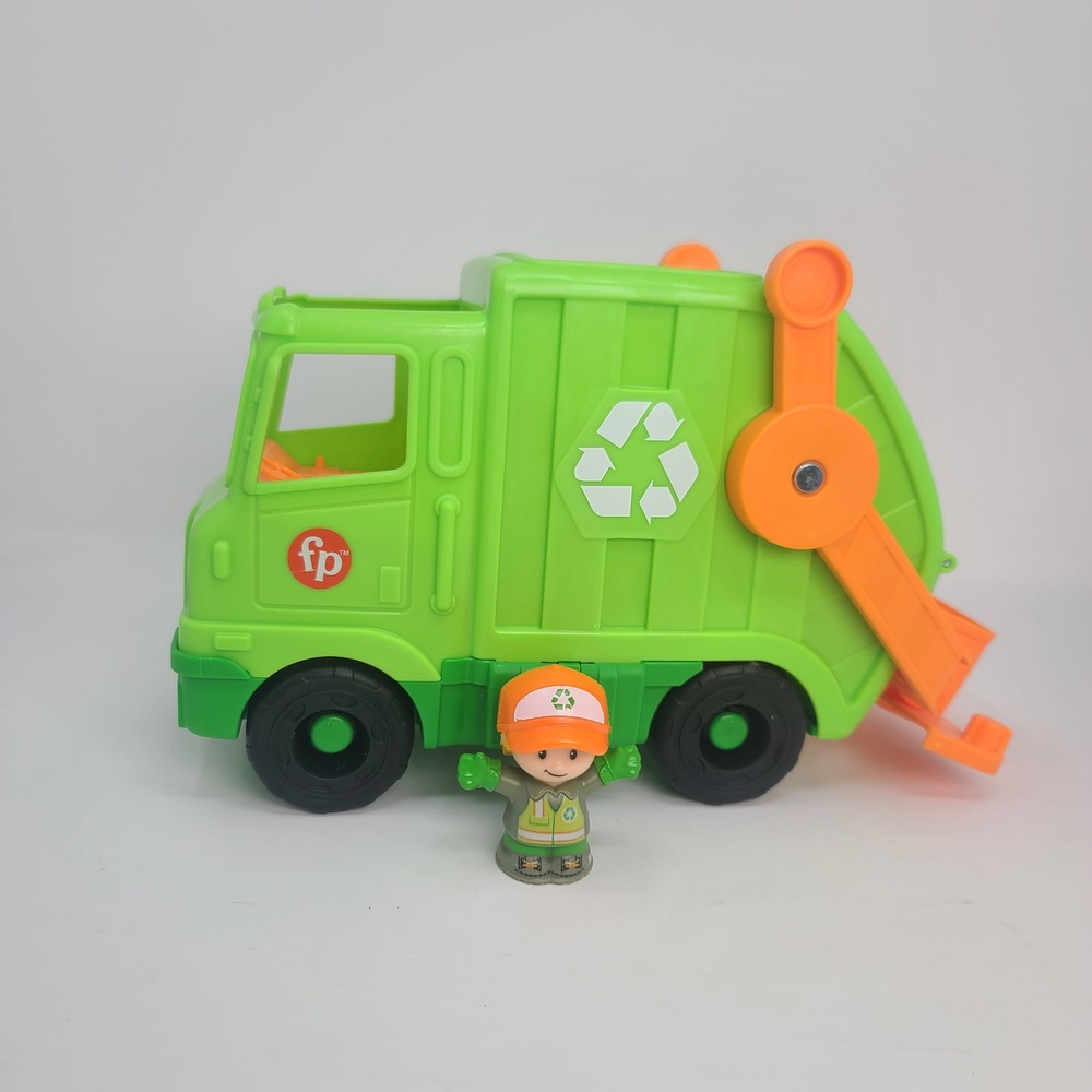 Fisher-Price Little People Recycle Truck Toddler Toy Green 2021 TESTED & WORKS